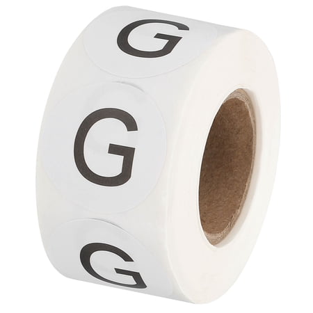 Uxcell Letter G Inventory Labels, 1 Inch Capital Letter Stickers Self Adhesive Round Dots Labels (1Roll/Total 500Pcs)