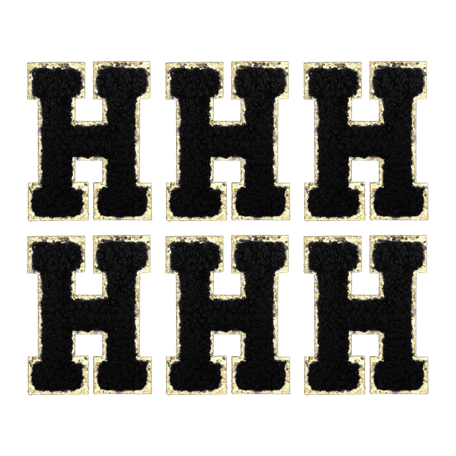 Uxcell Letter H Chenille Letter Patches Self Adhesive Stick on ...