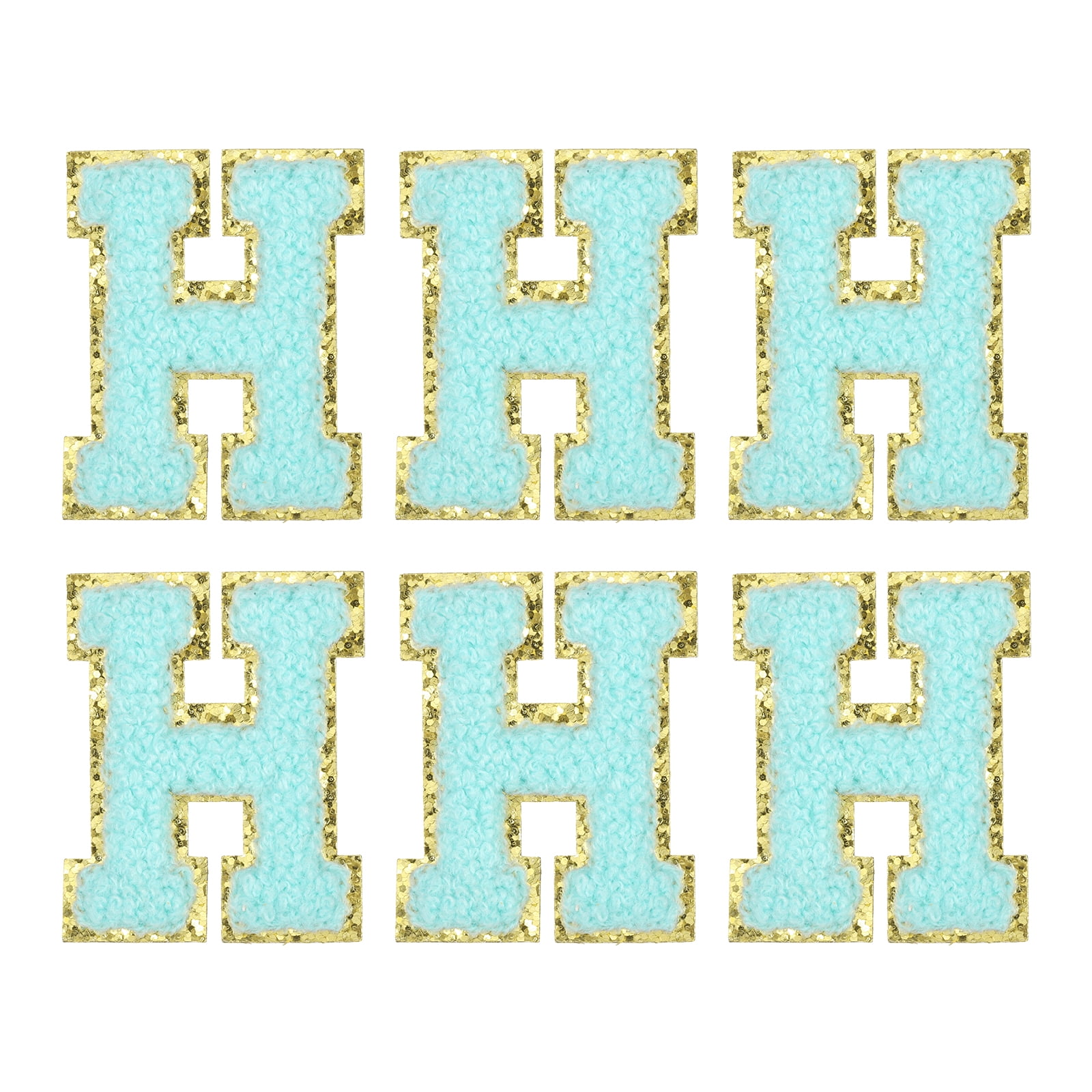 Uxcell Letter H Chenille Letter Patches Self Adhesive Stick on ...