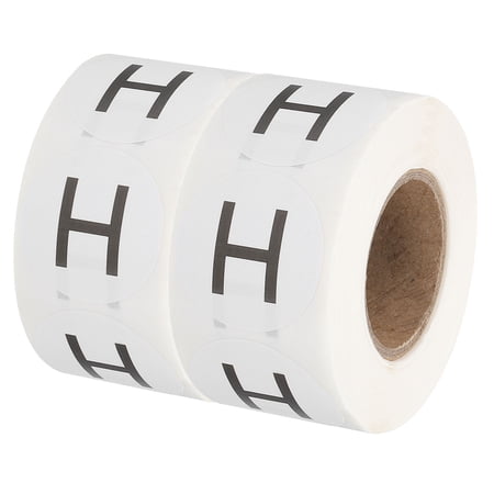 Uxcell Letter H Inventory Labels, 1 Inch Capital Letter Stickers Self Adhesive Round Dots Labels (2Roll/Total 1000Pcs)