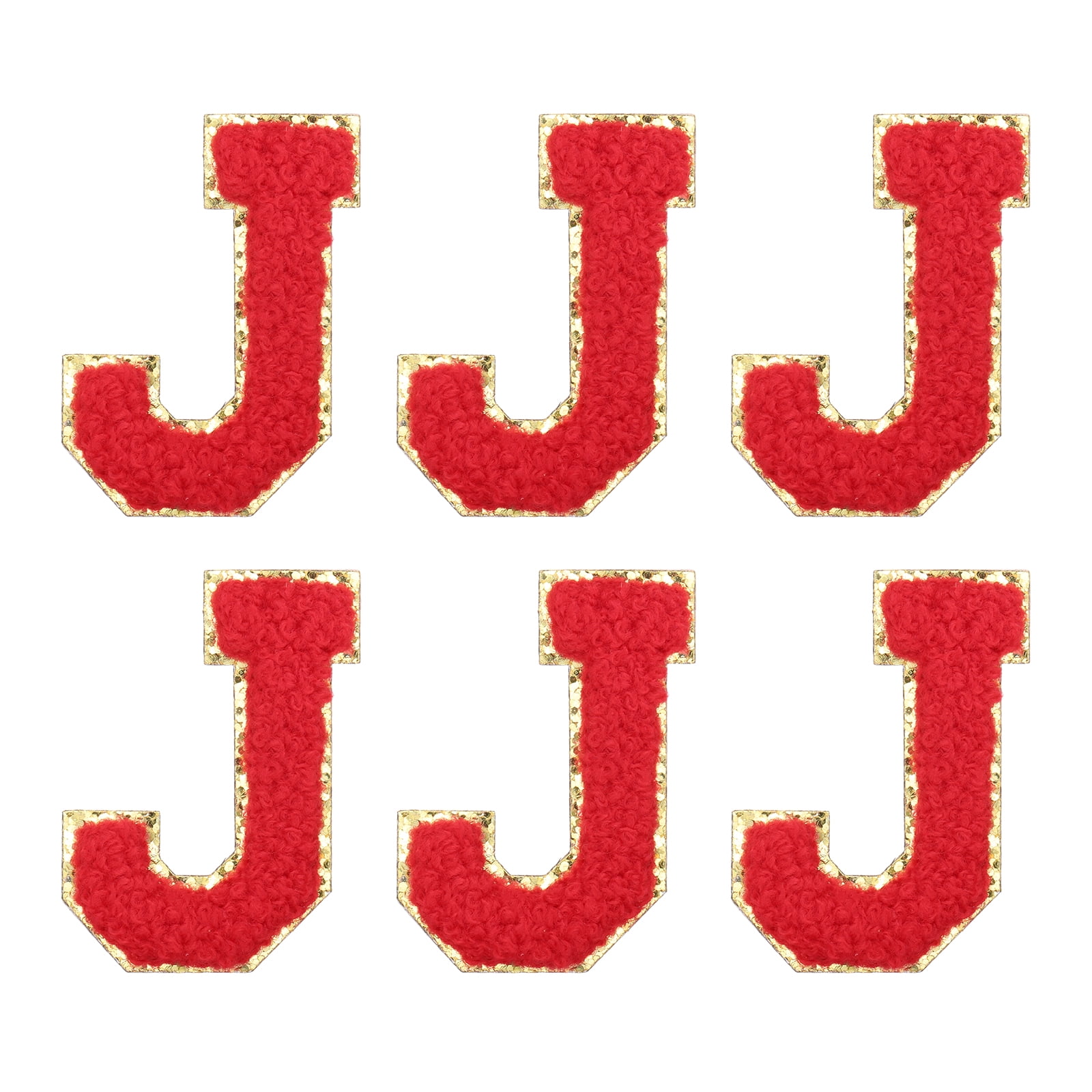 Red J Patch Uxcell Letter J Chenille Letter Patches Self Adhesive Stick on ...