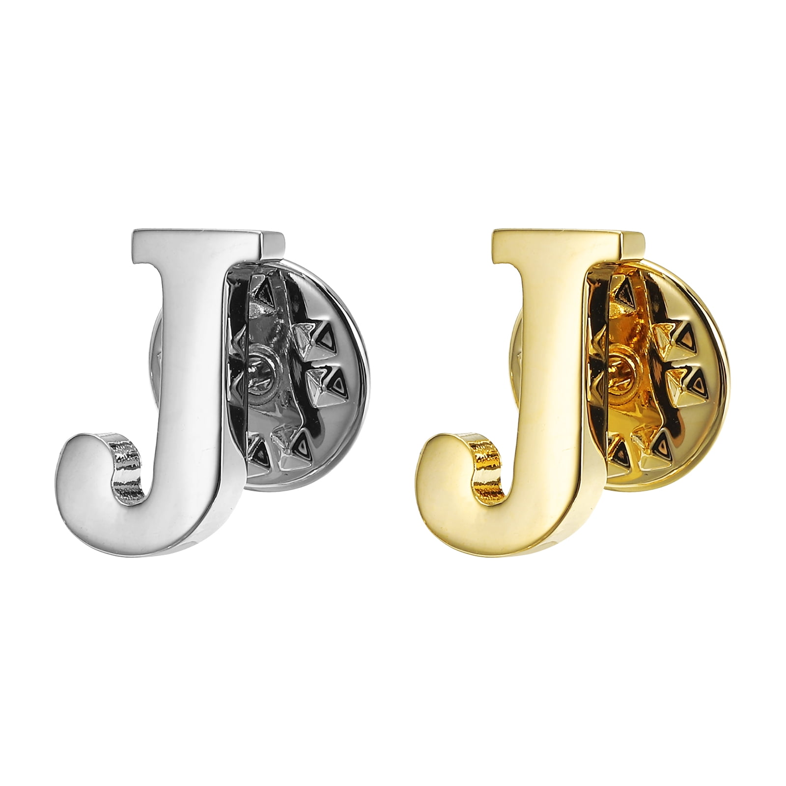 Uxcell Letter Lapel Pins Initial Alphabet Collar Pins Letter Copper ...