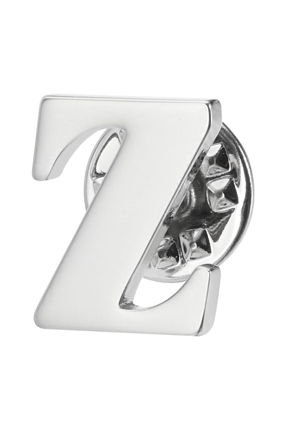 Letter Lapel Pins, Initial Alphabet Collar Pins, Silver Tone, Letter A