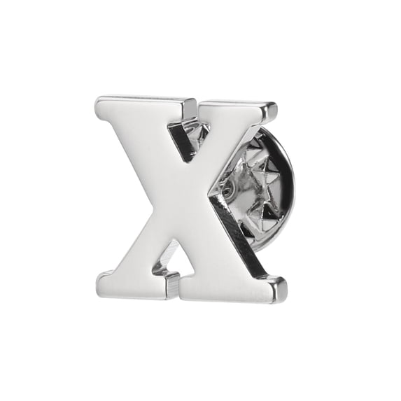 Uxcell Letter Lapel Pins, Initial Alphabet Collar Pins, Silver Tone ...