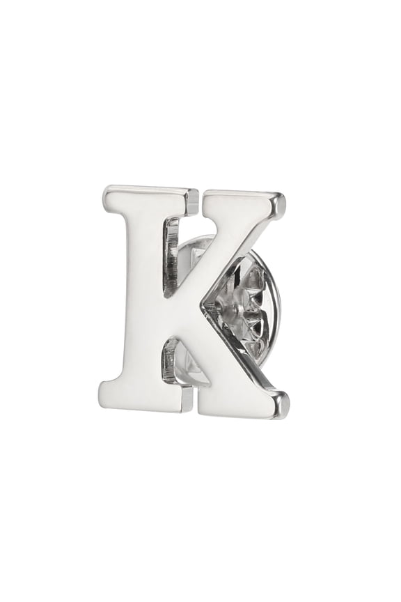 Letter Lapel Pins, Initial Alphabet Collar Pins, Silver Tone, Letter O