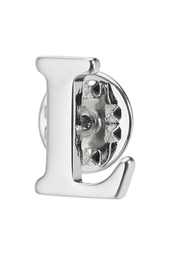 Letter Lapel Pins, Initial Alphabet Collar Pins, Silver Tone, Letter P