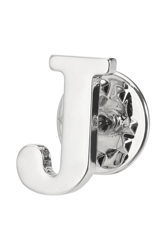 Letter Lapel Pins, Initial Alphabet Collar Pins, Silver Tone, Letter Q