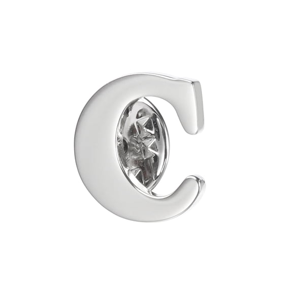 Uxcell Letter Lapel Pins, Initial Alphabet Collar Pins, Silver Tone ...