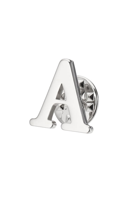 Letter Lapel Pins, Initial Alphabet Collar Pins, Silver Tone, Letter Z