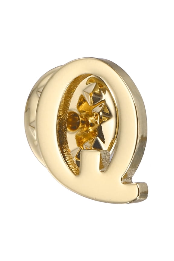 Letter Lapel Pins, Initial Alphabet Letter Q Collar Pins Brooch for Women Men Shirt Dress Suits, Gold Tone