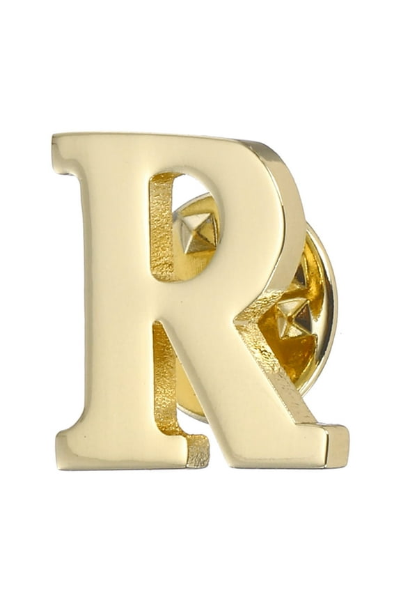 Letter Lapel Pins, Initial Alphabet Letter R Collar Pins Brooch for Women Men Shirt Dress Suits, Gold Tone