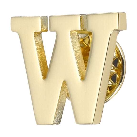 Uxcell Letter Lapel Pins, Initial Alphabet Letter W Collar Pins Brooch for Women Men Shirt Dress Suits, Gold Tone