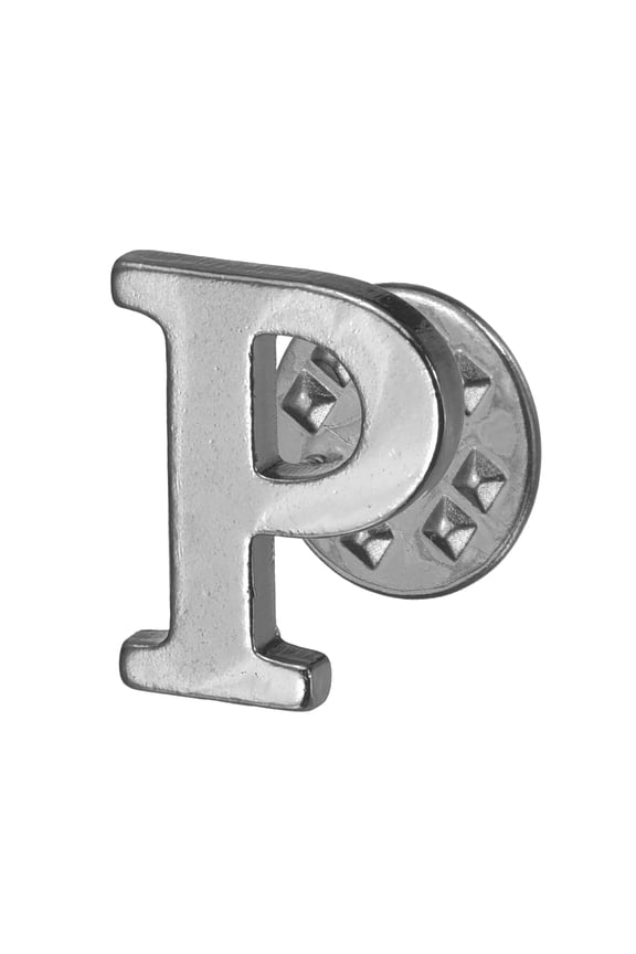 Letter Lapel Pins for Men Women, Initial Alphabet Letter-P Collar Brooch Pins for Shirt Dress Hat Suits Coat Collar, Gunmetal Gray