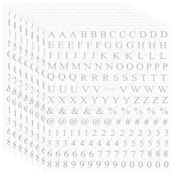 Uxcell Letter Nail Sticker, 3D Self-Adhesive English Letter Nail Decal Small Alphabet Art Stickers Metallic Fluorescence Design Manicure for Women DIY Decor Silver