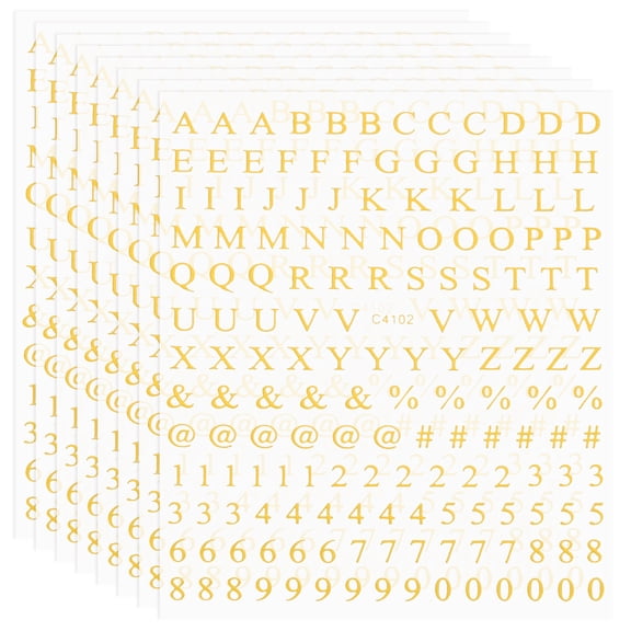 Uxcell Letter Nail Sticker, 3D Self-Adhesive English Letter Nail Decal Small Alphabet Art Stickers Metallic Fluorescence Design Manicure for Women DIY Decor Gold