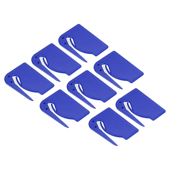 Uxcell Letter Opener Envelope Slitter Mail Slitter with Razor Safe Mail Opener Blue 8Pack