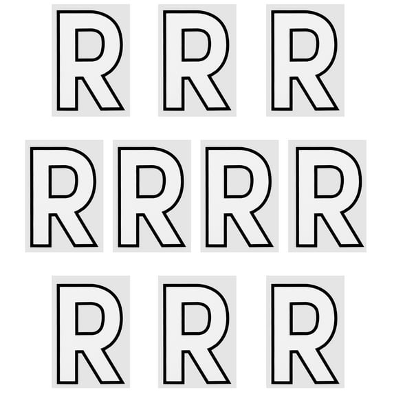Uxcell Letter R Patches Iron on Heat Transfer Letters 2 Inch White Letter DIY 10 Pack