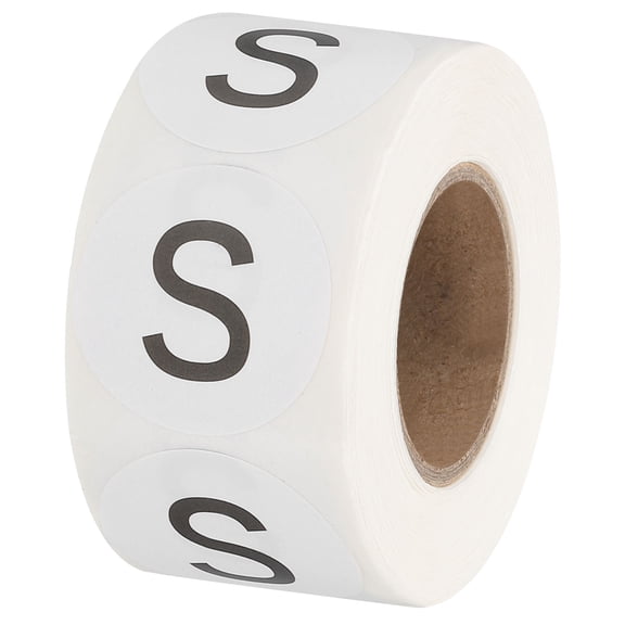 Uxcell Letter S Inventory Labels, 1 Inch Capital Letter Stickers Self Adhesive Round Dots Labels (1Roll/Total 500Pcs)