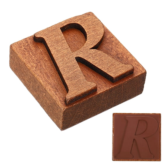 Uxcell Letter Stamps Wood Rubber Stamp Character R Vintage Alphabet Stamps Set Wooden Stamp Stamper, Brown