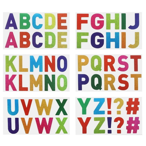 Uxcell Letter Stickers, Self Adhesive Vinyl Large Alphabet Number Stickers for Arts DIY Craft Flash Colorful 6Pcs