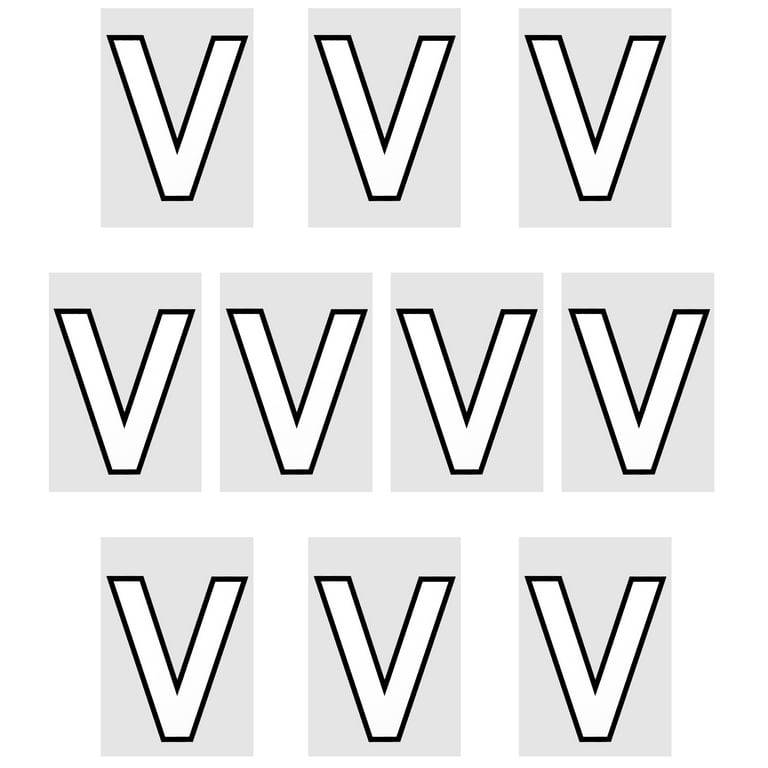 Uxcell Letter V Patches Iron on Heat Transfer Letters 2 Inch White Letter  DIY 10 Pack 