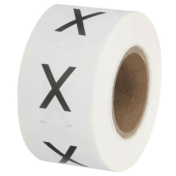 Uxcell Letter X Inventory Labels, 1 Inch Capital Letter Stickers Self Adhesive Round Dots Labels (1Roll/Total 500Pcs)