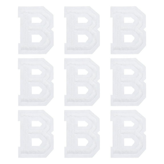Uxcell Letters B Patches White Iron-On Letters B Patch Sew Sew Embroidered Applique Patches for Clothing ,Pack of 9