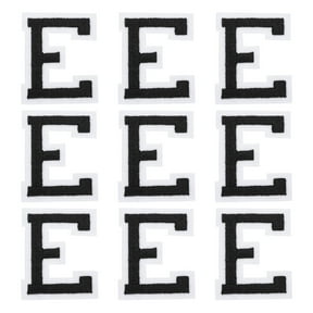Uxcell Letters E Patches Black Iron-On Letters E Patch Sew Sew Embroidered Applique Patches for Clothing ,Pack of 9