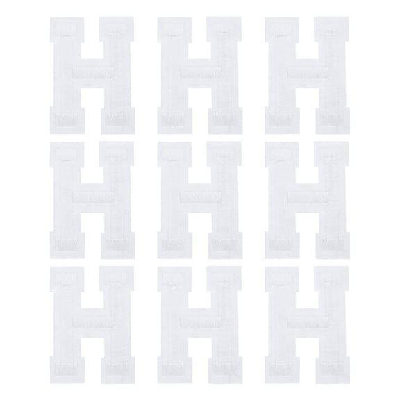 Uxcell Letters H Patches White Iron-On Letters H Patch Sew Sew Embroidered Applique Patches for Clothing ,Pack of 9