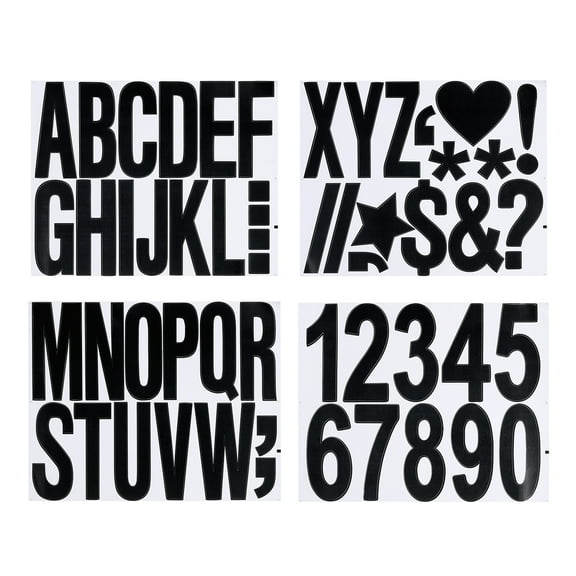 Uxcell Letters Numbers Kit, Self-Adhesive Alphabet Stickers Larger Number Sticker Decal for Mailbox Arts Crafts DIY Outdoor Sign Black