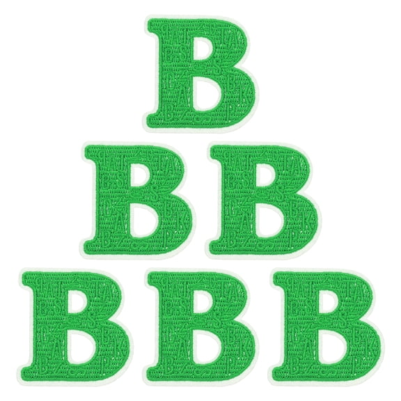 Uxcell Letters Patches, 6 Pcs Initial Letter B Iron on Patch Embroidered Fabric 2.76 Inch Alphabet Stickers for Clothes Hats Makeup Bags DIY, Light Green