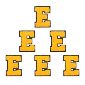 Uxcell Letters Patches, 6 Pcs Initial Letter E Iron on Patch Embroidered Fabric 2.76 Inch Alphabet Stickers for Clothes Hats Makeup Bags DIY, Yellow