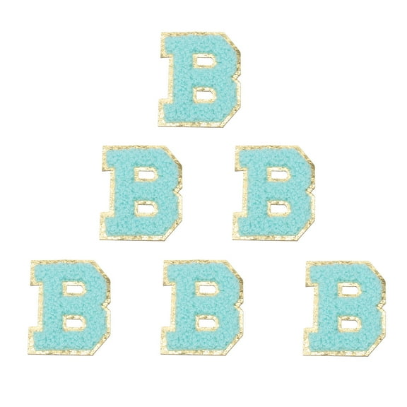 Uxcell Letters Patches, Initial Self-Adhesive Embroidered Fabric Alphabet Stickers for DIY Projects Blue B