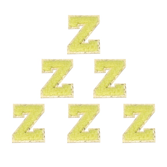 Uxcell Letters Patches, Initial Self-Adhesive Embroidered Fabric Alphabet Stickers for DIY Projects Yellow Z