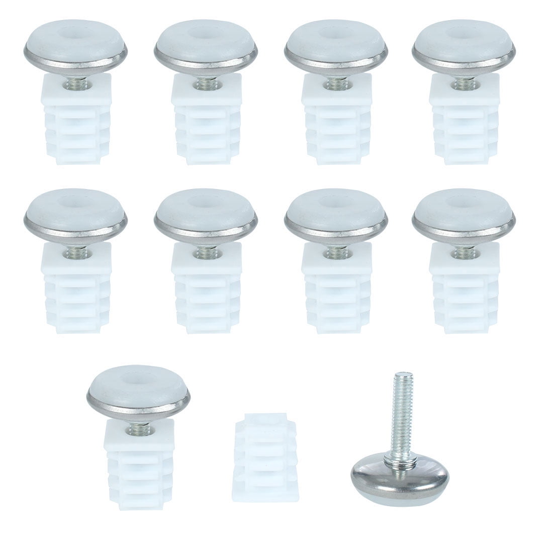 Uxcell Leveling Feet 19 x 19mm Square Tube Inserts Kit Furniture Glide
