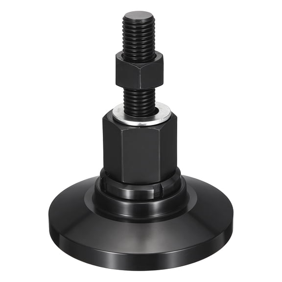 Uxcell Leveling Screw Leg, 4.7" Dia M18 Thread Adjustable Leveling Feet, Thread Leg Leveler, Heavy Duty Leveler Feet 17637Lb Capacity for Workbench Machine Cabinet Table Warehouse, Black
