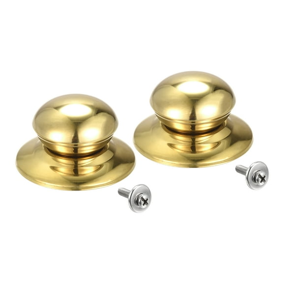Uxcell Lid Knob Stainless Steel Replacement 41x24mm,Gold Tone for Pan Cover 2pack