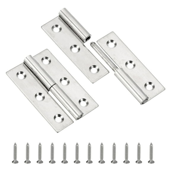 Uxcell Lift Off Hinge, Detachable Lift Off Hinge Right Handed Slip Joint Flag Hinge Butt Door Hinge 3" 2