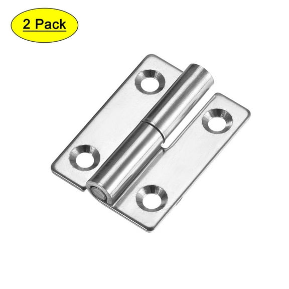 Uxcell Lift Off Hinge Right Mini Stainless Steel Hinge Slip Joint Small Flag Hinges 1.97" Long 2pcs