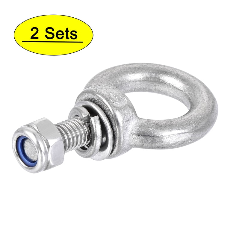 Uxcell M10 Stainless Steel Lifting Eye Bolt - 0.23 Ton Capacity, 25mm Eye, Pack Of 1