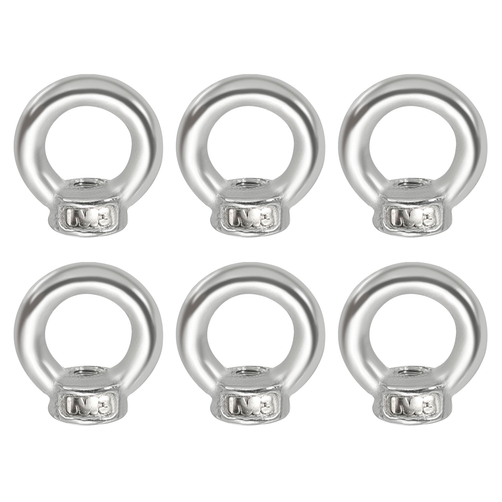 Uxcell Lifting Eye Nut M3, 304 Stainless Steel Thread Ring Shoulder Metric Eye Nuts Fastener for Marine Grade 6Pcs