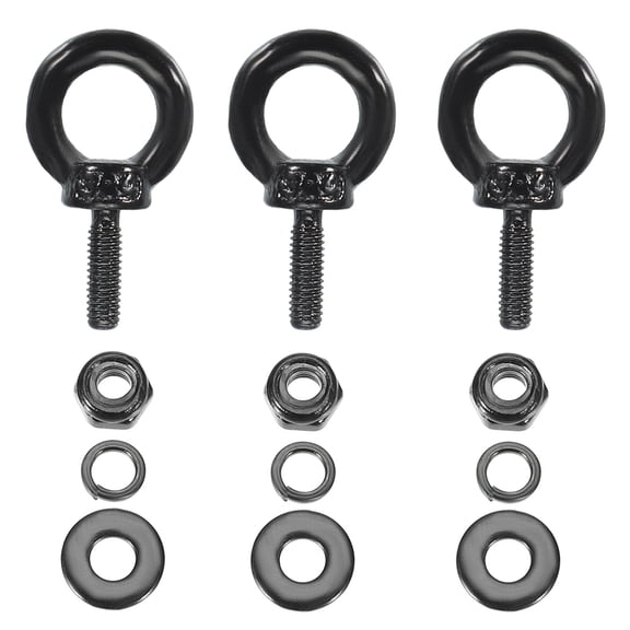 Uxcell Lifting Shoulder Eye Bolt,304 Stainless Steel Lifting Ring Threaded Eyebolt with Hex Lock Nut Lock Washer Flat Washer 3 M3x9mm