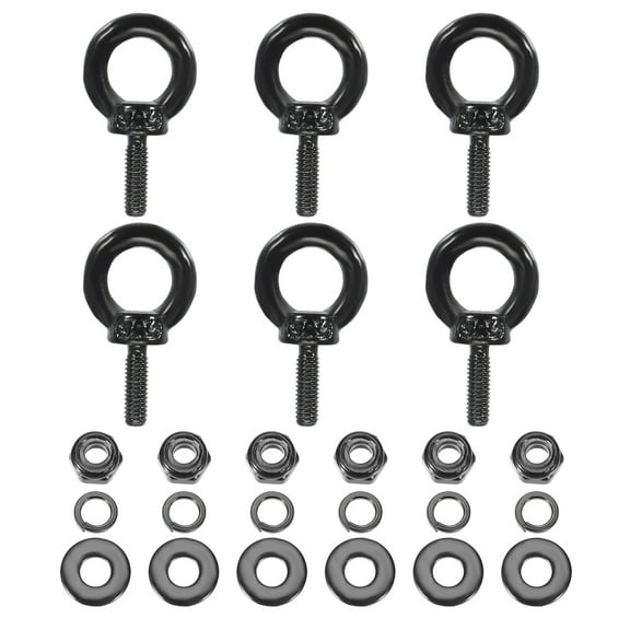 Uxcell Lifting Shoulder Eye Bolt,304 Stainless Steel Lifting Ring Threaded Eyebolt with Hex Lock Nut Lock Washer Flat Washer 6 M3x9mm