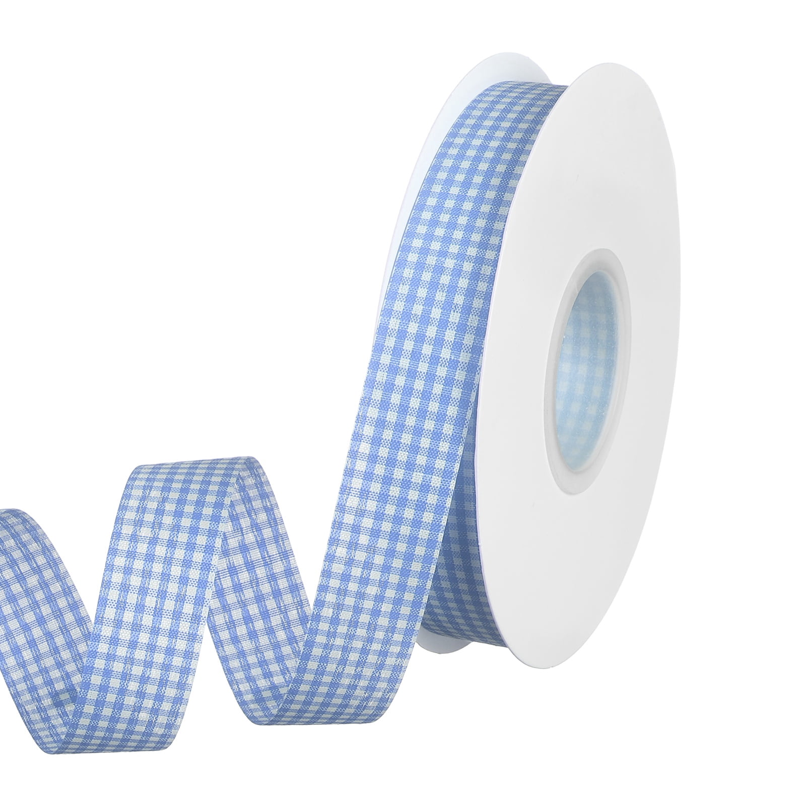 Uxcell Light Blue Gingham Ribbon, 25/32 Inch x 50 Yard Light Blue and ...