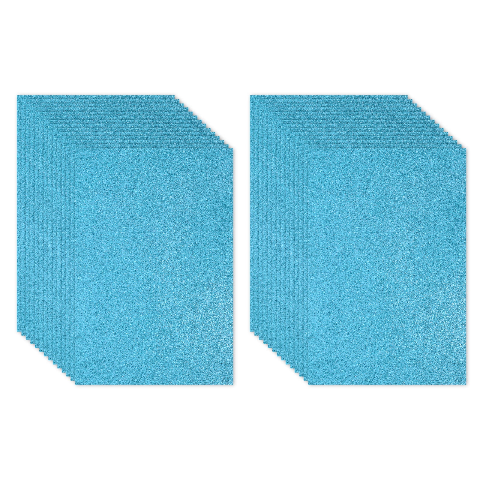 Uxcell Light Blue Shiny EVA Glitter Foam Sheet 11.8 x 7.9 Inch 2mm Thick Sparkle EVA Glitter Felt for Crafts DIY Project, 30 Pcs