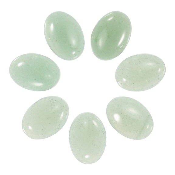 Uxcell Light Green Flat Oval Stone 18mm x 13mm Flat Back Crystal Stone Beads 7Pack