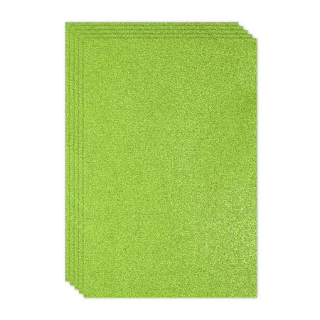 Uxcell Light Green Shiny EVA Glitter Foam Sheet 11.8 x 7.9 Inch 2mm Thick Sparkle EVA Glitter Felt for Crafts DIY Project, 5 Pcs