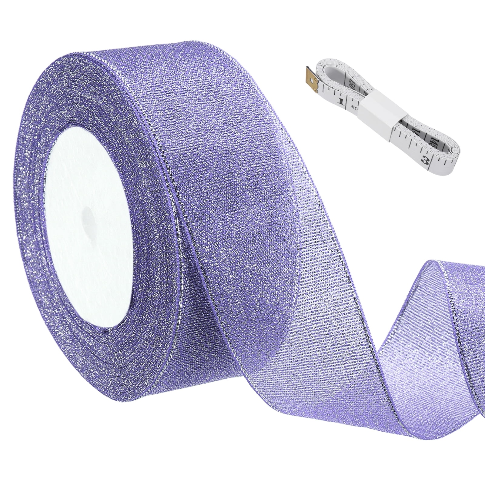 Spikly Ribbons Uxcell Light Purple Glitter Ribbon (25 Yards, 1-4/7