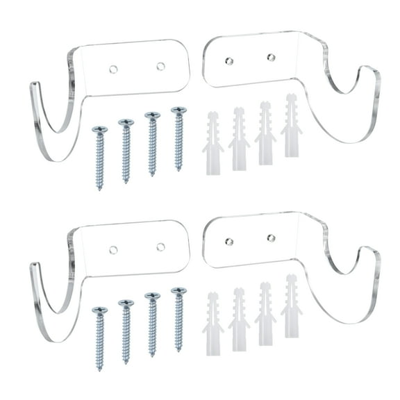 Uxcell Light Saber Stand Wall Mount Acrylic Light Sword Display Holder Baseball Bat Rack, Clear 2 Pairs