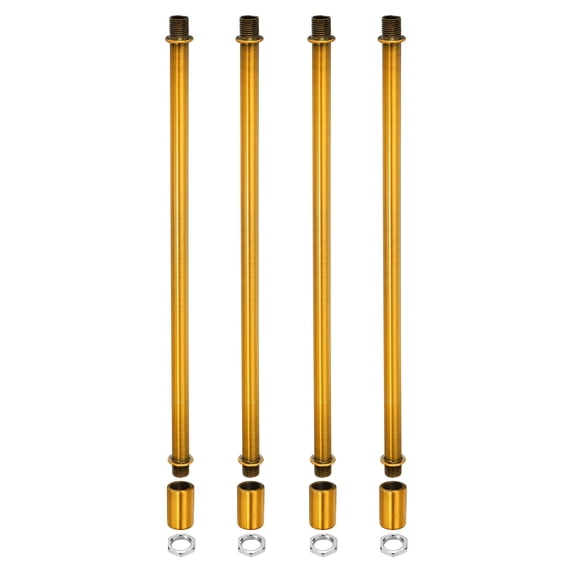 Uxcell Lighting Downrod 10 Inch Long M10 Threaded Extension Rod Lighting Fixtures Gold Bronze 4 Set